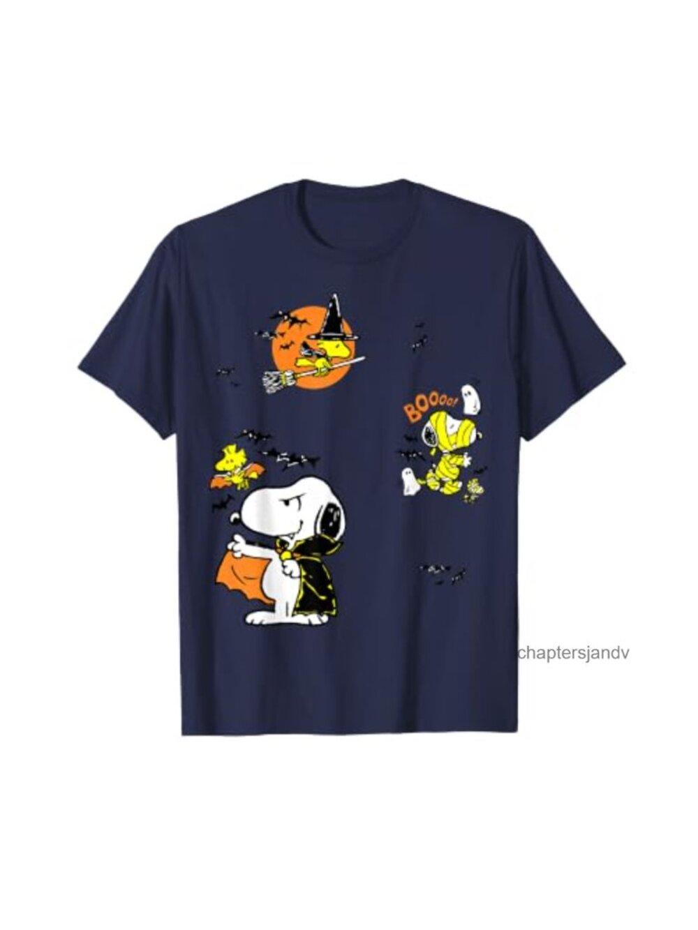 Snoopy Woodstock Halloween Fun T-Shirt Crew Neck Short Sleeve